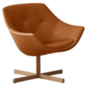 Vitra Sitzgelegenheiten-Ornäs Mandariini Stuhl, Eiche - cognacfarbenes Leder