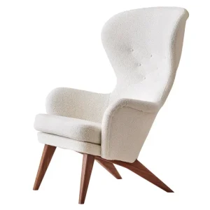 Asplund Sitzgelegenheiten-Ornäs Siesta Loungesessel, Walnuss - Orsetto 012 in Weiß
