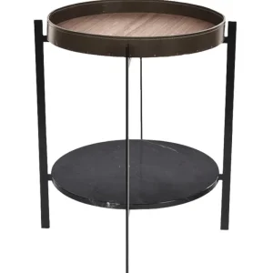 Viccarbe Tische-OX Denmarq Deck Tisch 50 cm, Nussbaum – schwarzer Marmor