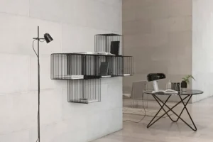 ferm LIVING Tische-OX Denmarq O Tisch, schwarz – schwarzer Marmor