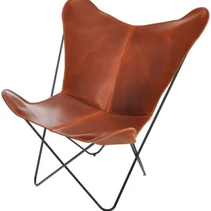 Massproductions Sitzgelegenheiten-OX Denmarq Stuhl Papillon, Leder cognacfarben