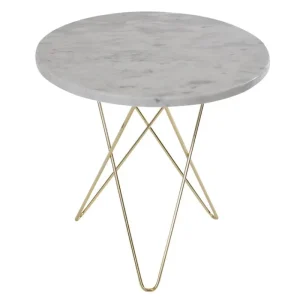 Audo Copenhagen Tische-OX Denmarq Tall Mini O Tisch, Messing – weißer Marmor