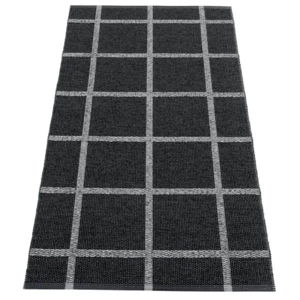 Pappelina Outdoor-textilien^Ada Teppich 70 x 150 cm, Schwarz – Granitgrau Metallic