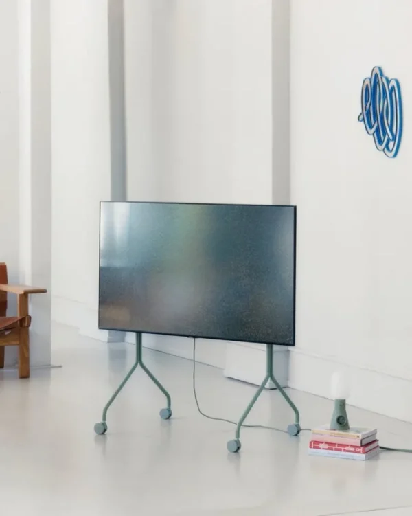 Wooden Aufbewahrungsmöbel-Pedestal Moon Rollin’ TV-Ständer, moosgrün