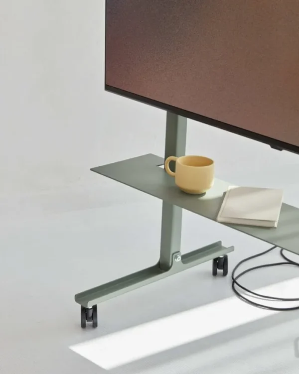Pedestal Aufbewahrungsmöbel-Straight Rollin’ TV-Ständer, Mossy green