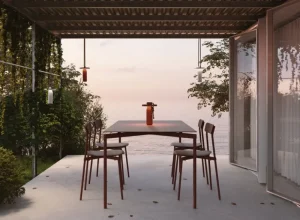 Petite Friture Terrassenmöbel | Tische^Fromme Esstisch, 90 x 180 cm, Rotbraun