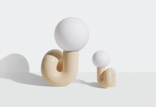 GUBI Tischlampen-Petite Friture Neotenic Tischleuchte, 51 cm, Vanille