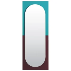 Montana Furniture Spiegel-Petite Friture Wander Spiegel, 67 x 176 cm, Smaragdgrün - Kirschrot