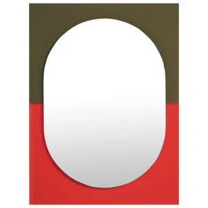 Petite Friture Spiegel-Wander Spiegel, 67 x 90 cm, Zinnoberrot - Khaki