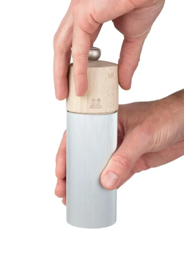 Peugeot Küchenutensilien^Line Natural Salzmühle, 18 cm, Holz - Aluminium
