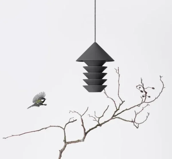 Pidu00e4t Vogelhäuser^Pidät Bird Silo Vogelfutterhaus, Schiefergrau