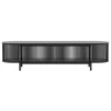 Poiat Aufbewahrungsmöbel-Bastone Sideboard mit Türen, niedrig, Schwarz