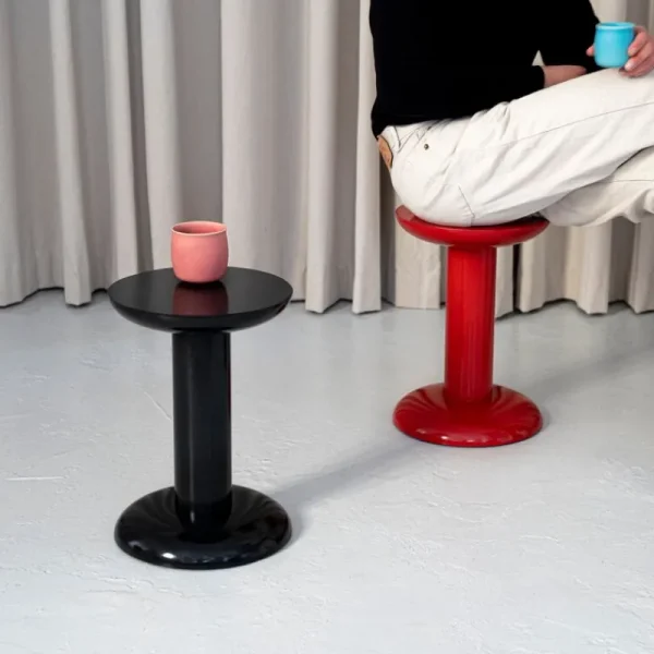 FDB Mu00f8bler Tische | Sitzgelegenheiten-Raawii Thing Hocker, Karminrot