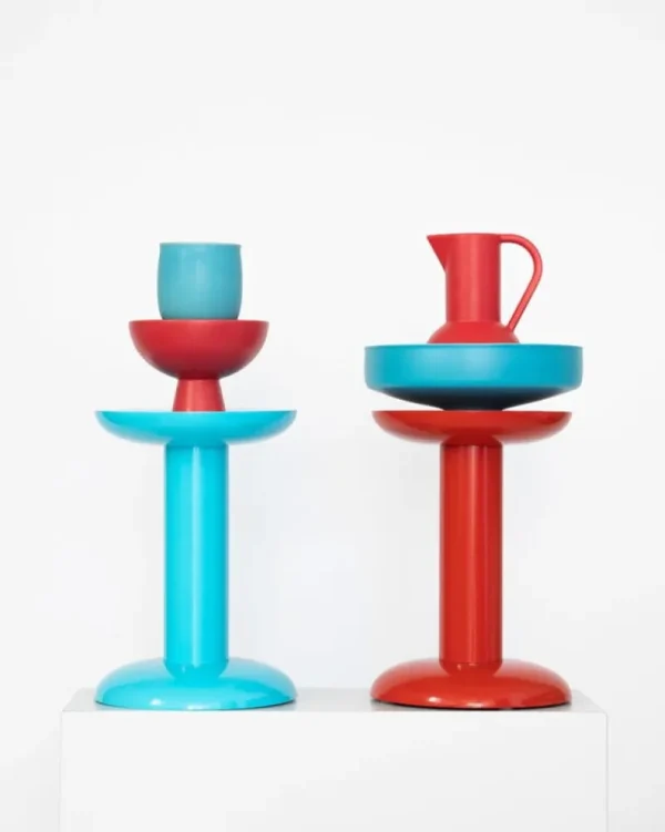 FDB Mu00f8bler Tische | Sitzgelegenheiten-Raawii Thing Hocker, Karminrot
