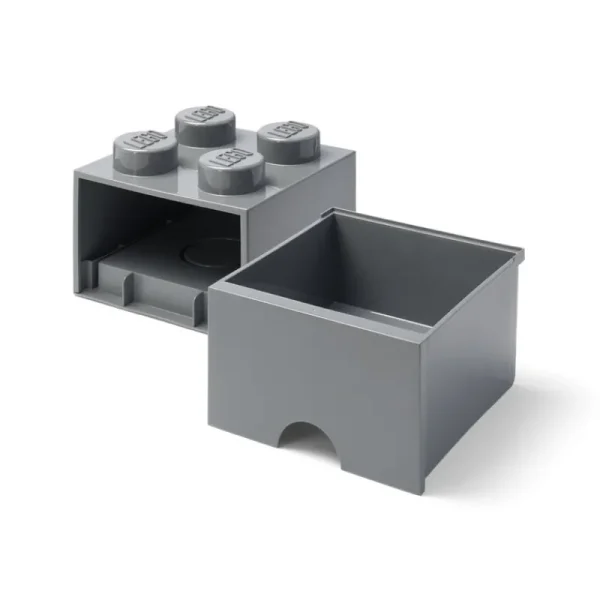 Kinder Room Copenhagen Kinderzimmereinrichtung | Aufbewahrungsbehälter^LEGO Aufbewahrungsstein mit Schublade 4, Dunkelgrau