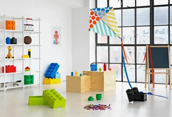 Kinder Room Copenhagen Spielzeug | Aufbewahrungsbehälter^Lego Vitrine, klein, rot