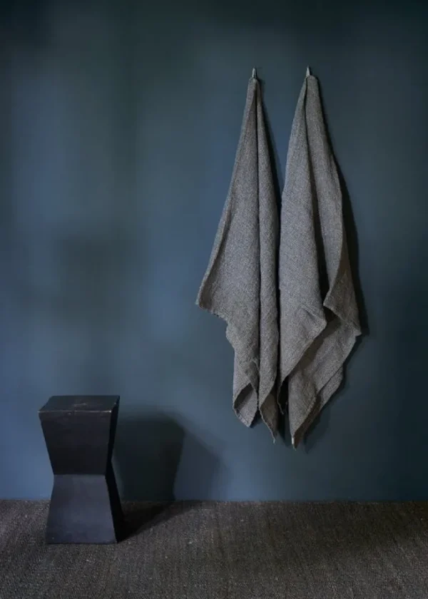 Roots Living Badezimmertextilien^Waffle Badehandtuch, 85 x 160 cm, Anthrazit