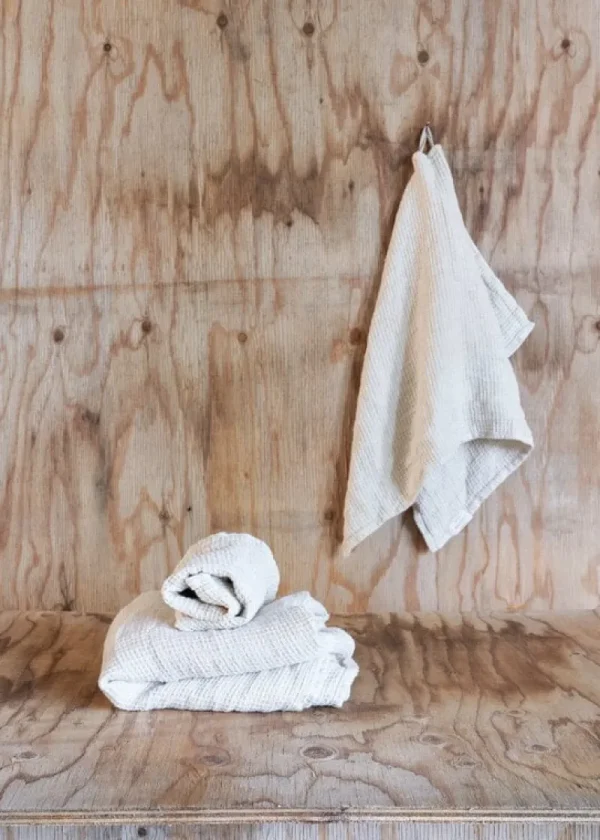 Roots Living Badezimmertextilien^Waffle Händehandtuch, 40 x 60 cm, 2 Stück, Natur