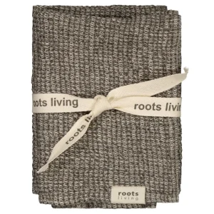 Roots Living Badezimmertextilien^Waffle Händehandtuch, 40 x 60 cm, 2 Stück, Graphitgrau