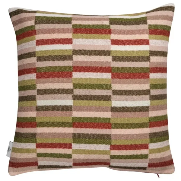 Ru00f8ros Tweed Kissen^Røros Tweed Ida Kissen, 50 x 50 cm, Olivgrün - Burgunderrot