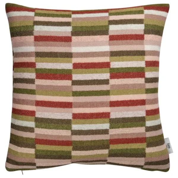 Ru00f8ros Tweed Kissen^Røros Tweed Ida Kissen, 50 x 50 cm, Olivgrün - Burgunderrot
