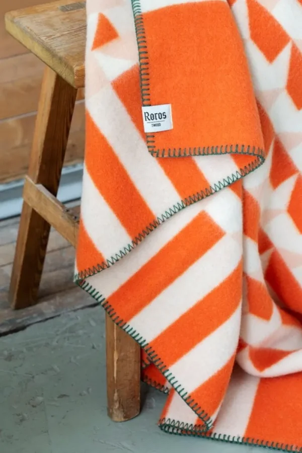 Ru00f8ros Tweed Decken Und Überwürfe^Røros Tweed Kvam Überwurf, 135 x 200 cm, Orange