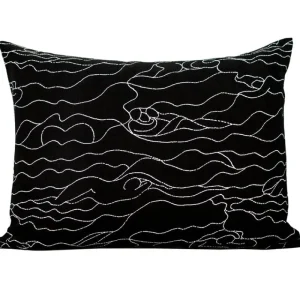Saana ja Olli Kissen^Rakkauden Meri Kissenbezug, 60 x 80 cm, Schwarz - Weiß