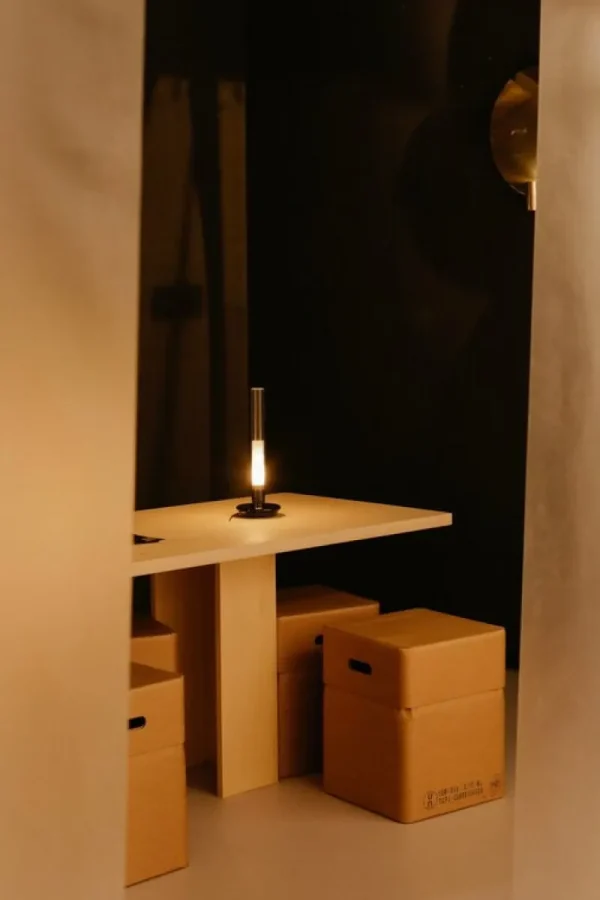 New Works Tragbare Lampen-Santa & Cole Sylvestrina Tischleuchte, tragbar, Transparent - Schwarz