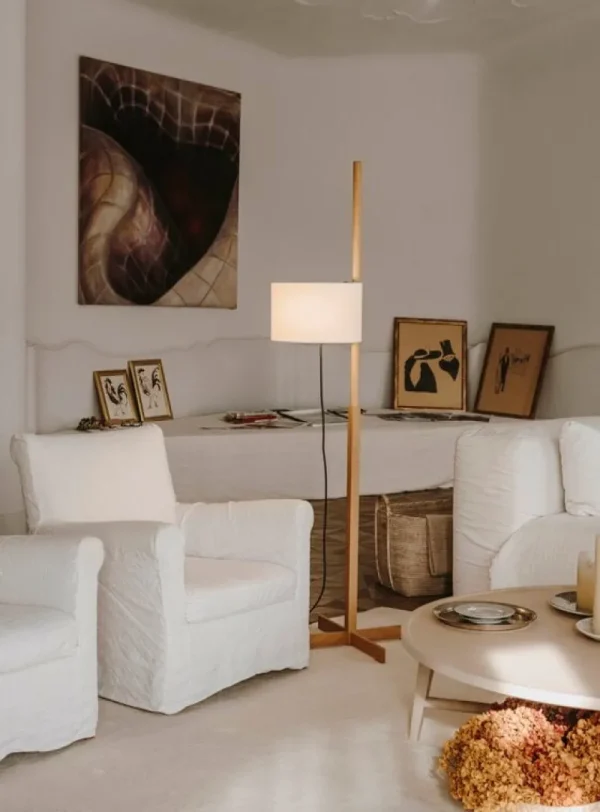 Artemide Stehleuchten-Santa & Cole TMM Stehleuchte, Eiche - Weiß