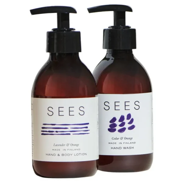 SEES Company Hygiene- Und Kosmetikprodukte^Set aus Handseife und Hand-/Körperlotion, Zeder - Lavendel - Ora
