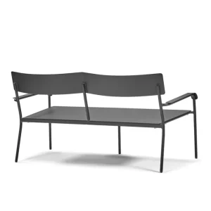 Serax Terrassenmöbel^August 2-Sitzer-Bank mit Rückenlehne, Schwarz