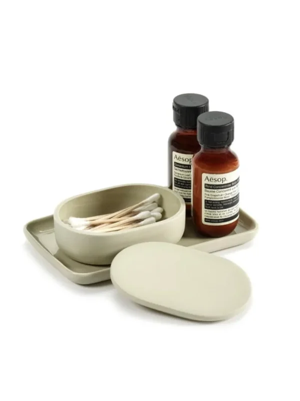 Serax Badezimmeraccessoires^Cose Behälter mit Deckel, oval, S, Beige