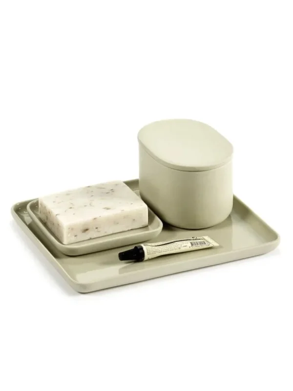 Serax Badezimmeraccessoires^Cose Behälter mit Deckel, oval, L, Beige