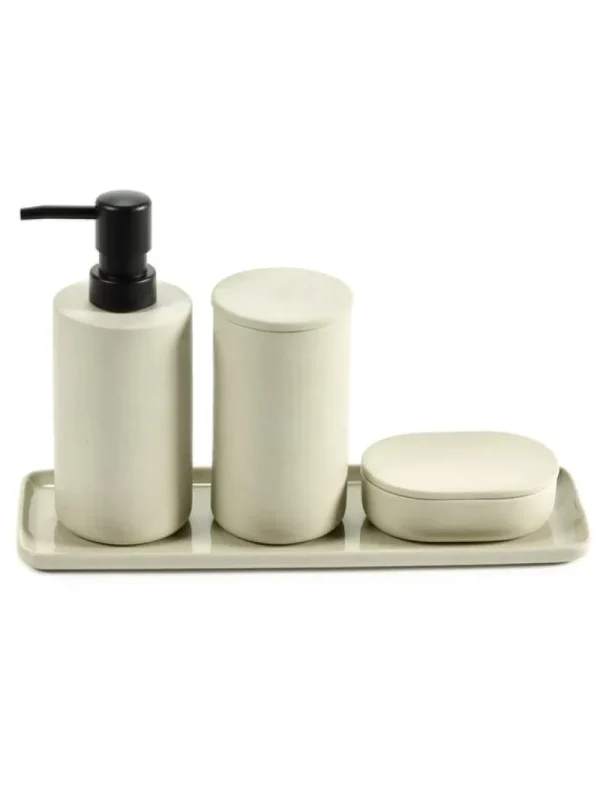 Serax Badezimmeraccessoires^Cose Behälter mit Deckel, rund, L, Beige