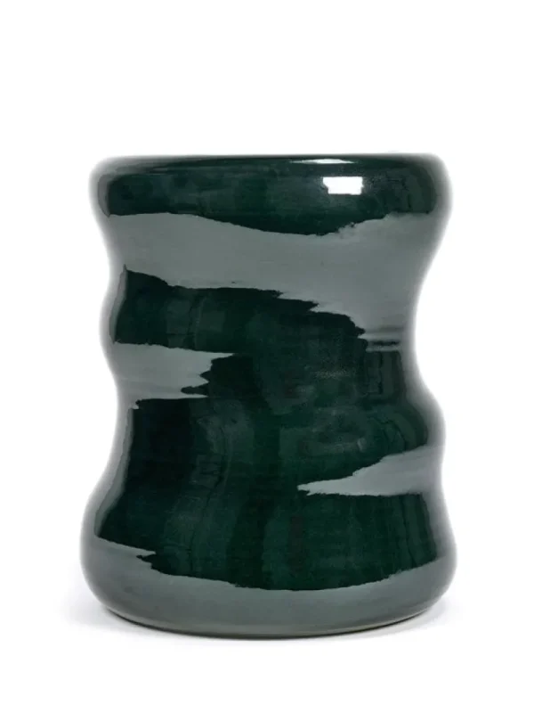 Klong Tische | Sitzgelegenheiten-Serax Hocker Pawn Organic, 34 cm, dunkelgrün