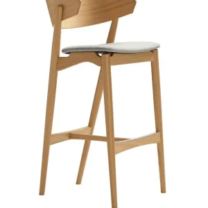 Sibast Sitzgelegenheiten-Barhocker No 7, 75 cm, Eiche weiß lackiert – grau Remix 123