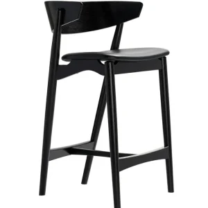 Sibast Sitzgelegenheiten-Barhocker No 7, 65 cm, schwarz – schwarzes Leder