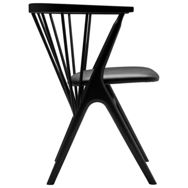 Magis Sitzgelegenheiten-Sibast No 8 Stuhl, schwarz – schwarzes Leder