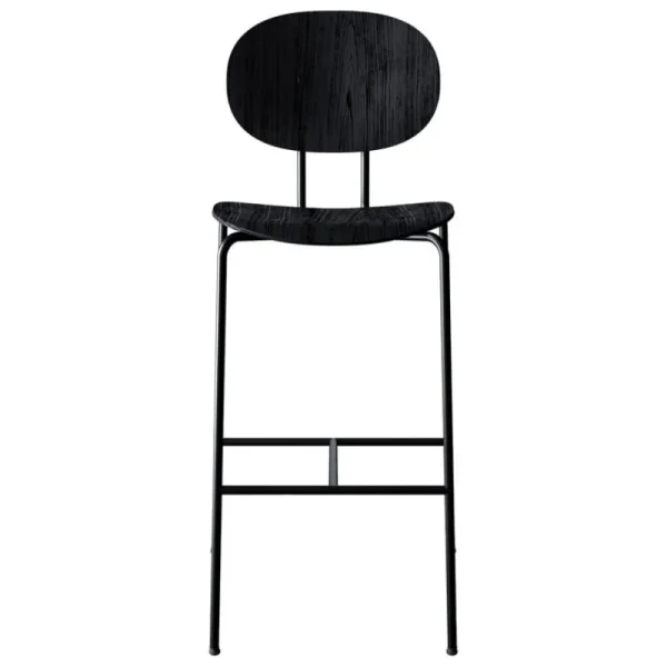 Sibast Sitzgelegenheiten-Piet Hein Barhocker, 75 cm, Schwarz - Eiche schwarz lackiert