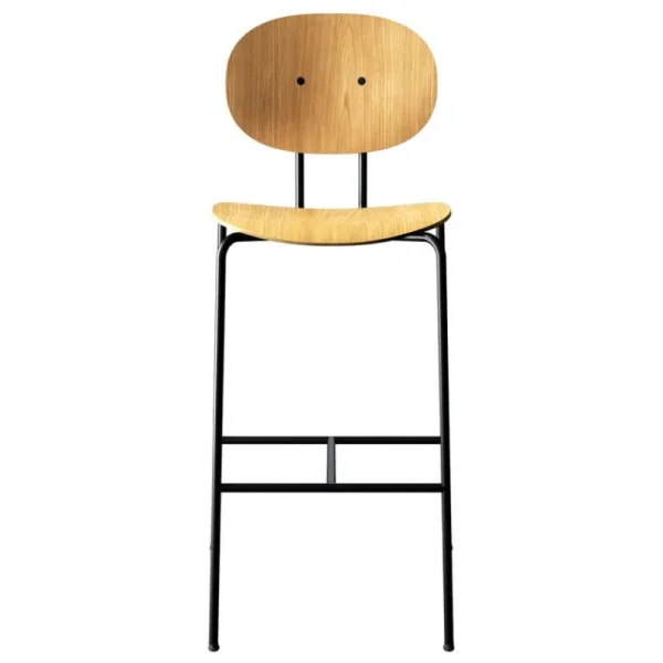 Sibast Sitzgelegenheiten-Piet Hein Barhocker, 75 cm, Schwarz – Eiche geölt