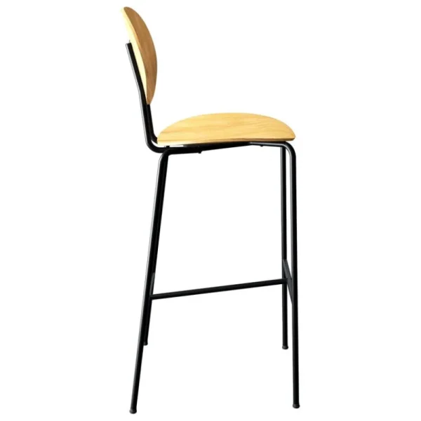 Sibast Sitzgelegenheiten-Piet Hein Barhocker, 75 cm, Schwarz – Eiche geölt