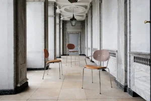 Fredericia Sitzgelegenheiten-Sibast Piet Hein Stuhl, Chrom - schwarzes Anilinleder