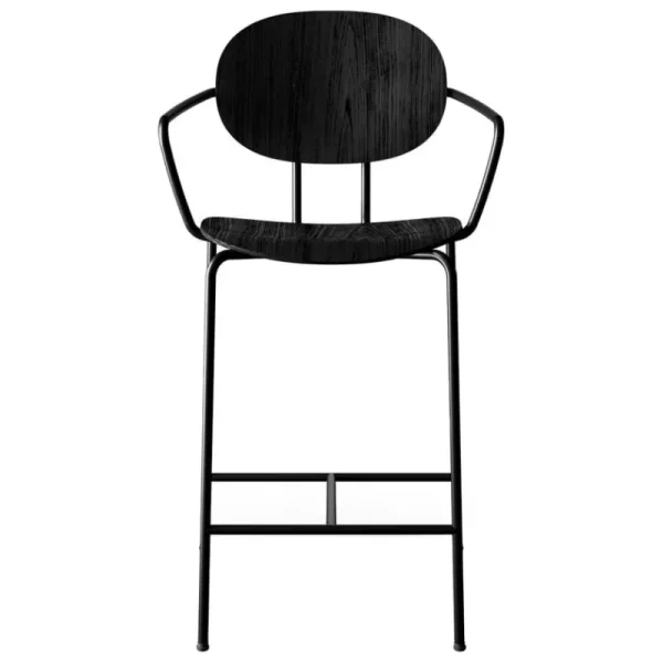 Sibast Sitzgelegenheiten-Piet Hein Tresenhocker, Armlehne, 65 cm, Schw. - Eiche s. lack.