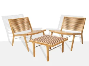 Sibast Terrassenmöbel^RIB Loungetisch, 60 x 60 cm, Teak - Edelstahl