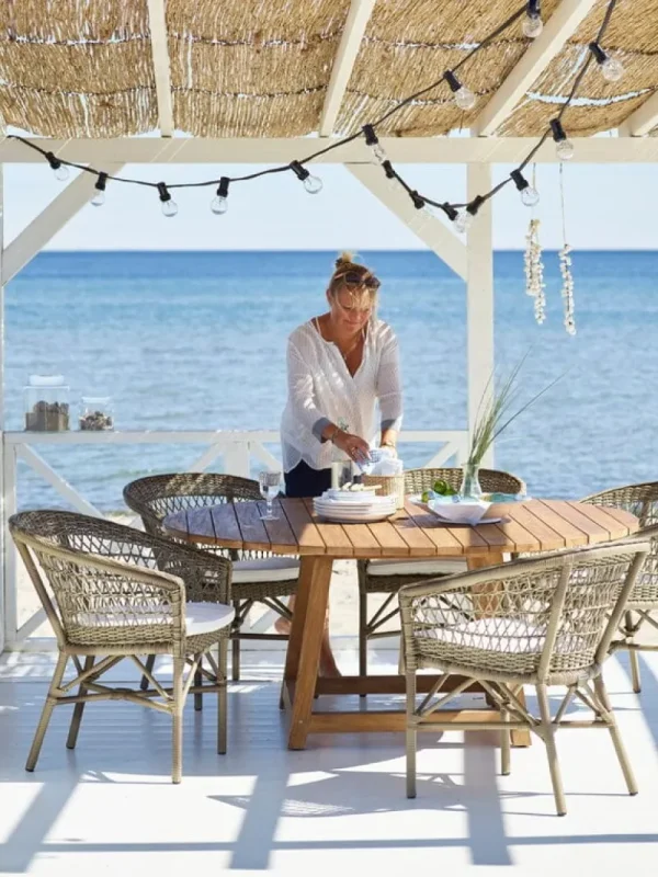 Sika-Design Terrassenmöbel | Sitzgelegenheiten^Emma Stuhl, Antikgrau – Weiß