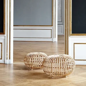 Sika-Design Terrassenmöbel | Sitzgelegenheiten^Fußhocker Franco Albini, groß, Naturrattan