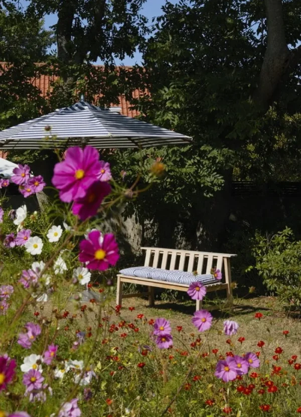 Skagerak Sonnenschirme^Atlantis Sonnenschirm ø 330 cm, gestreift, Blau – Weiß