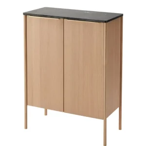 Pedestal Aufbewahrungsmöbel-Skagerak Jut Hochschrank, Eiche – schwarzer Marmor