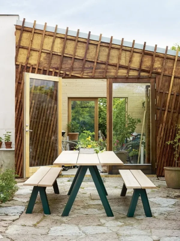 Fritz Hansen Tische-Skagerak Tisch Overlap, Gestell grün