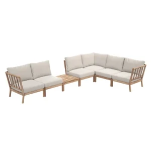 Skagerak Terrassenmöbel | Sofas Und Liegen^Tradition Endmodul, Teakholz - helles Sandbeige
